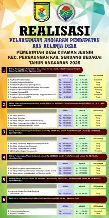 REALISASI PELAKSANAAN P.APBDES CITAMAN JERNIH TAHUN 2025